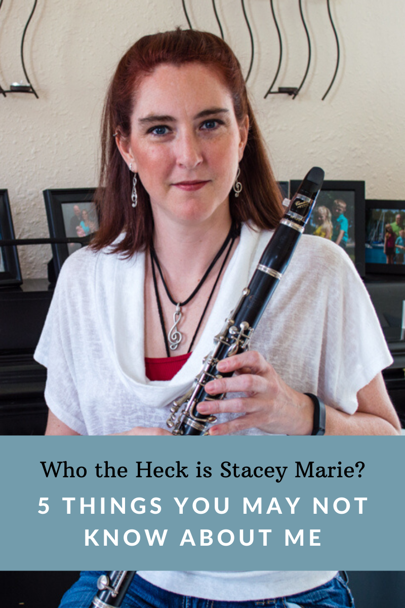 Stacey Marie Holding a Clarinet